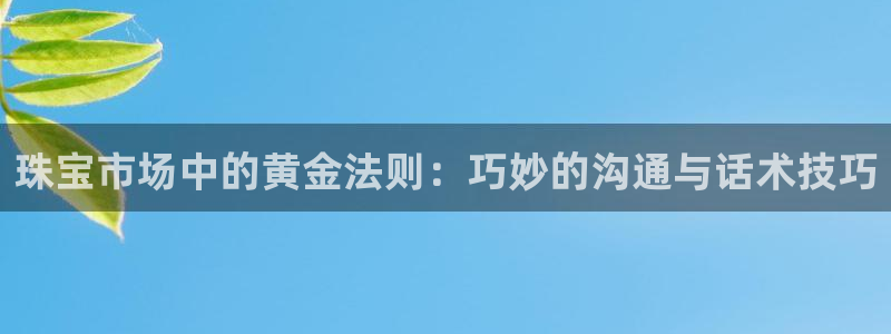 新宝5 测速：珠宝市场中的黄金法则：巧妙的沟通与话术技巧