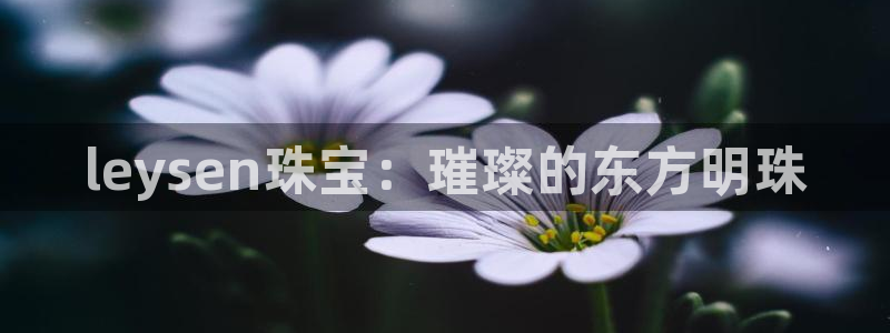 新宝h2O5O5O：leysen珠宝：璀璨的东方明珠